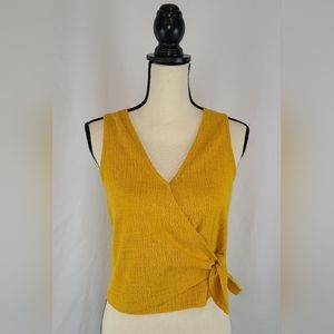 Madewell Texture & Thread Sweet Dahlia Gauze Wrap Tank, Mustard Yellow, …